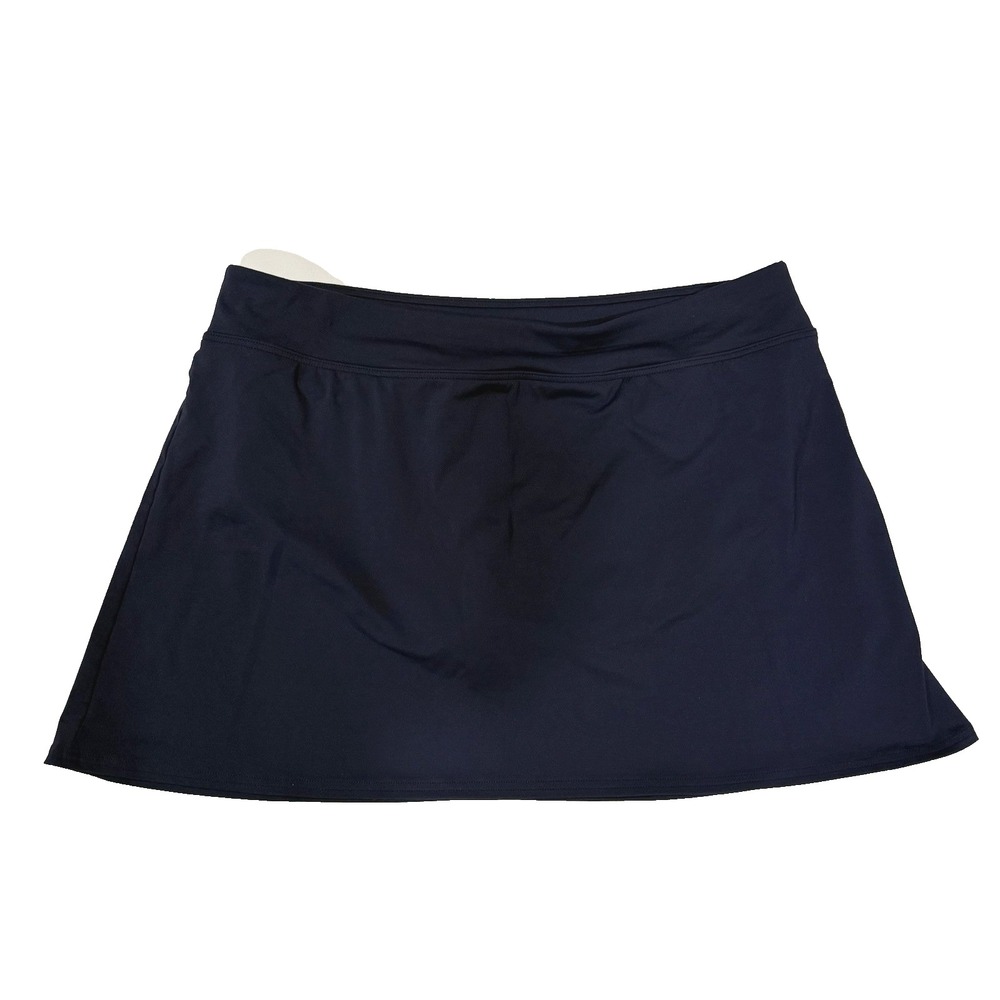 Lands End Swimsuit Skirt Bikini Bottom Women 10 M BLUE Swimming Tankini Skirted